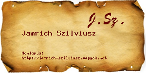 Jamrich Szilviusz névjegykártya